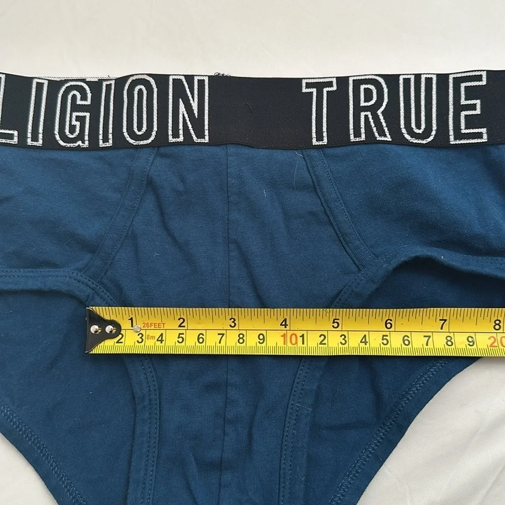 True Religion teal and black logo briefs